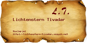 Lichtenstern Tivadar névjegykártya