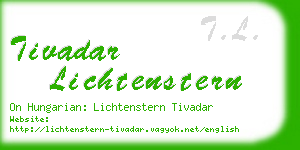 tivadar lichtenstern business card
